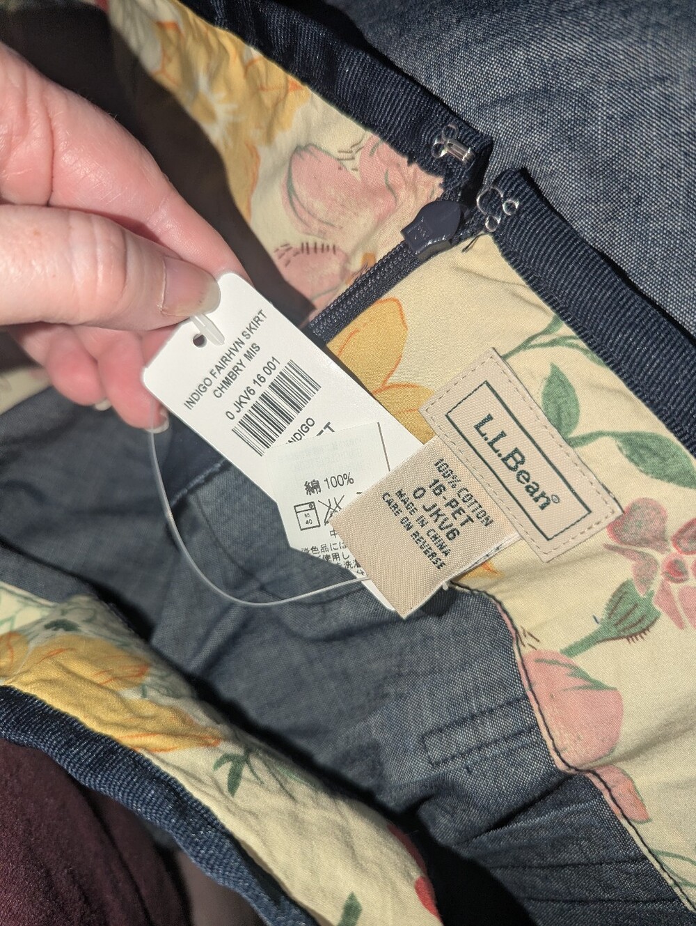 16P NWT VTG L.L. Bean Indigo Fairhaven Chambray Skirt - Picture 3 of 3